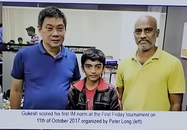 Peter Long with Gukesh